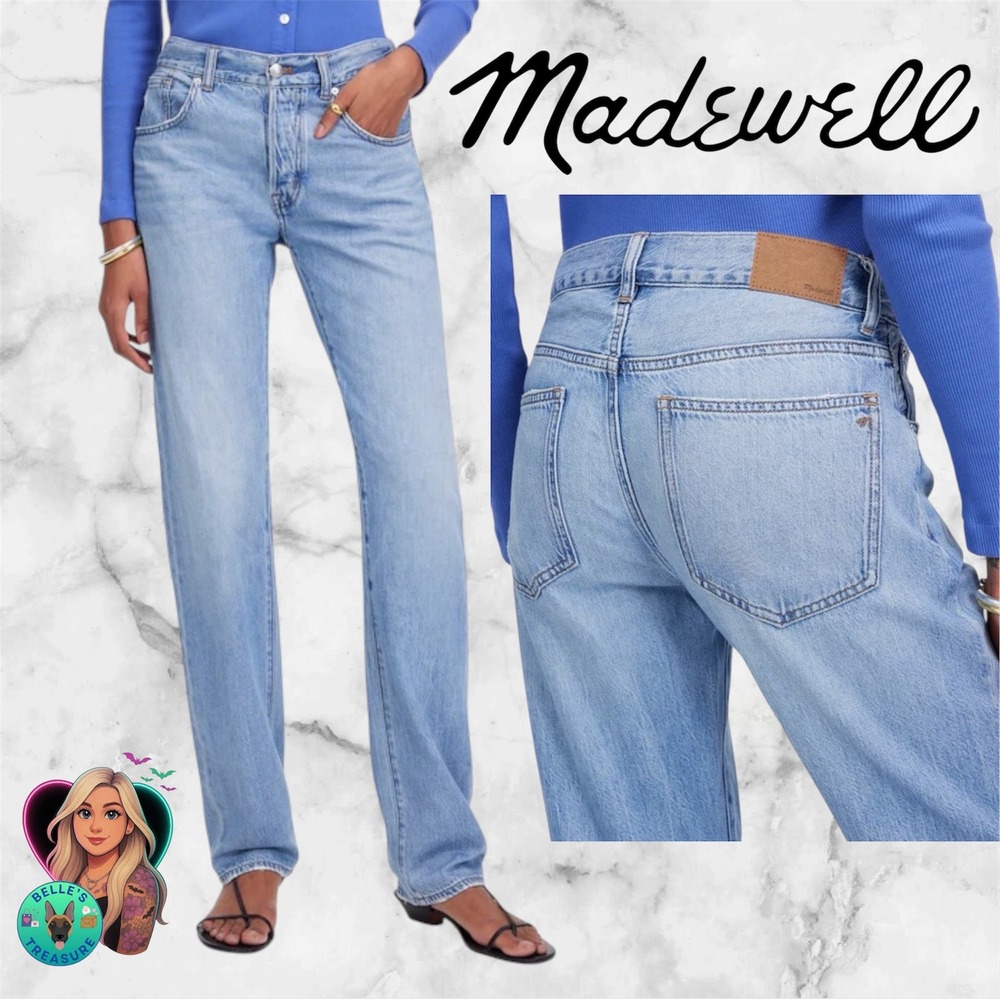 Madewell Women's 31 The Dean Easy Straight Jean Light Wash Button Fly Perfect‎